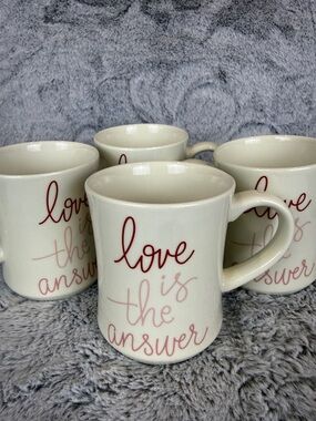 Opalhouse “Love is the Answer” Set of 4 Coffee Mugs- 15 oz.